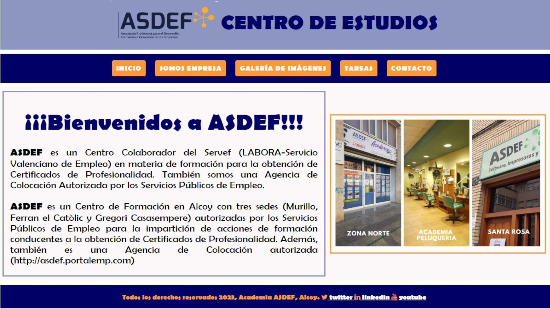 Web ASDEF-centro de estudios